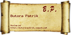 Butora Patrik névjegykártya